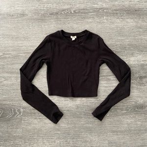 garage black ribbed long sleeve